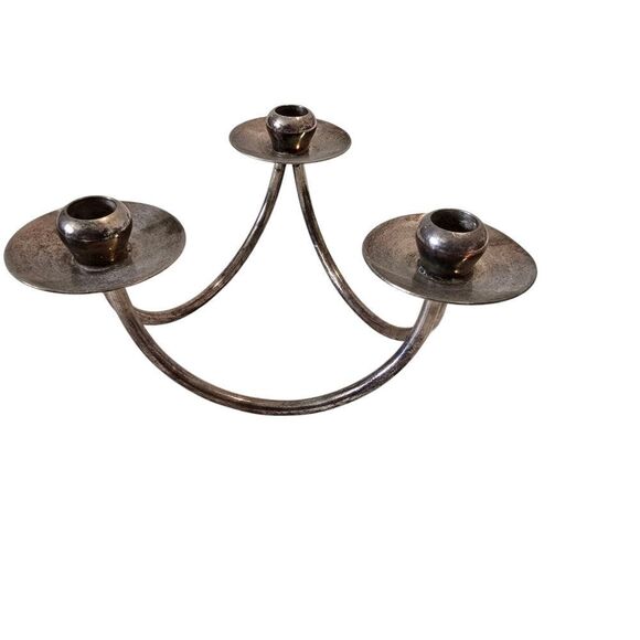 Ben Denmark Mid Century Silver Plate Candelabra Modern Candle Holder - Picture 1 of 9